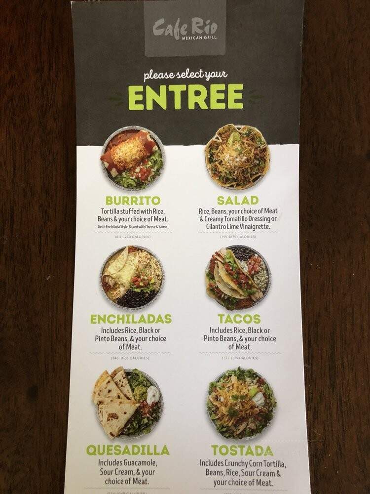 Cafe Rio - Santa Clarita, CA menu_pic