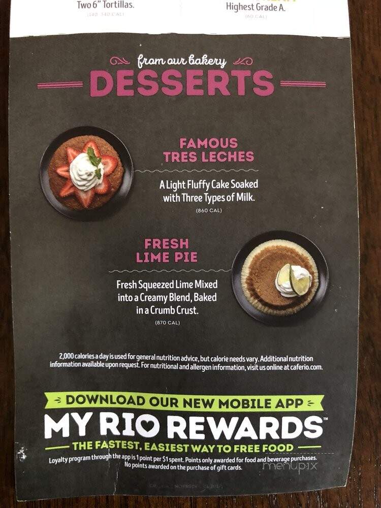Cafe Rio - Santa Clarita, CA menu_pic