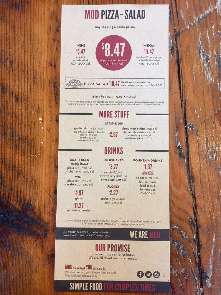 MOD Pizza - North Hollywood, CA menu_pic