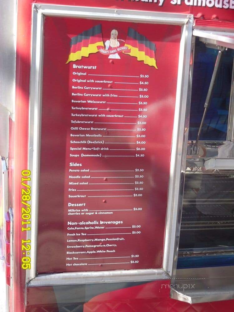 Germanys Famous Bratwurst - San Fernando Valley, CA menu_pic