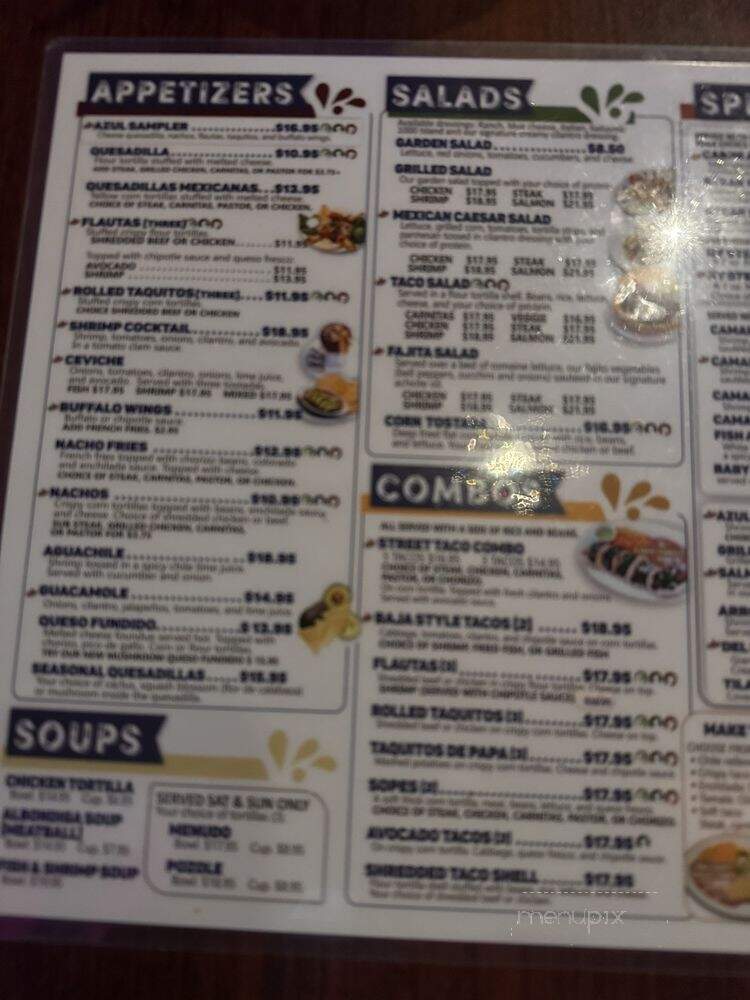 Azul Tequila - Valencia, CA menu_pic