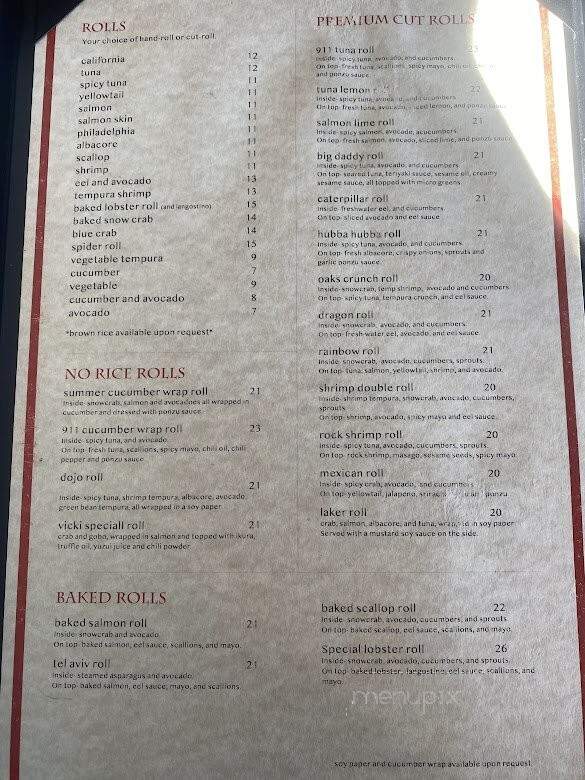 Dojo Sushi - Los Angeles, CA menu_pic