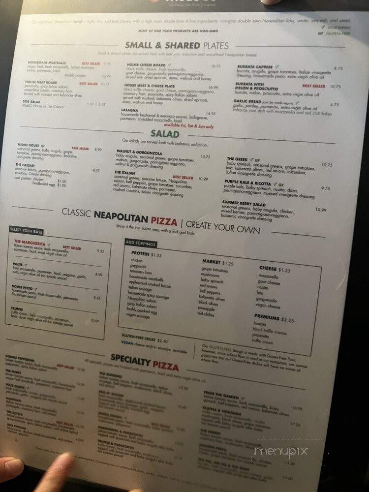MidiCi The Neapolitan Pizza Company - Sherman Oaks, CA menu_pic