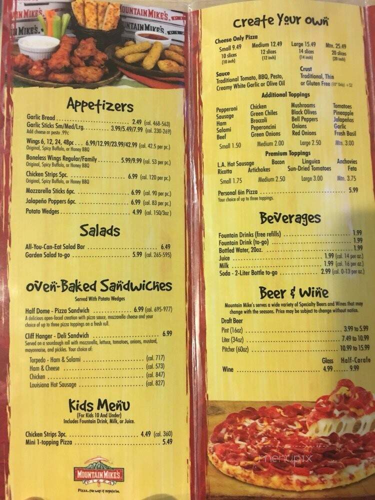 Mountain Mike's Pizza - Rancho Cucamonga, CA menu_pic