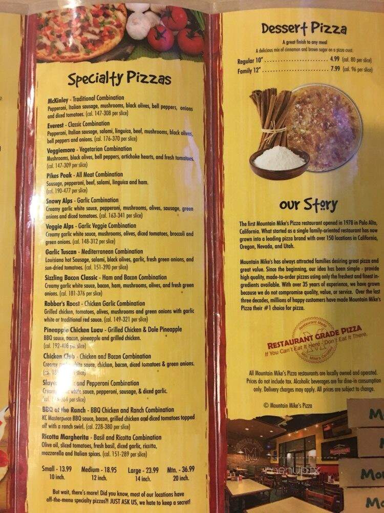Mountain Mike's Pizza - Rancho Cucamonga, CA menu_pic