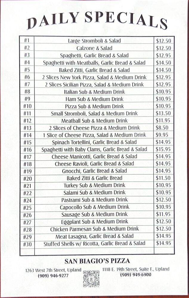 San Biagio's Pizza New York Style - Upland, CA menu_pic