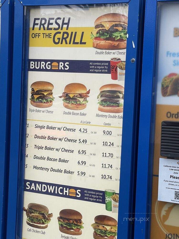 Baker's Drive-Thru - Rancho Cucamonga, CA menu_pic