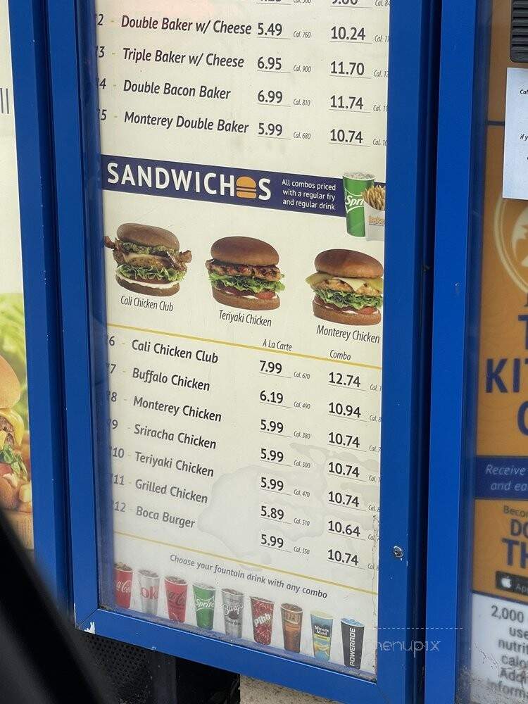 Baker's Drive-Thru - Rancho Cucamonga, CA menu_pic