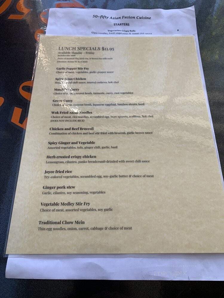 50-Fifty Asian Fusion Cuisine - Claremont, CA menu_pic