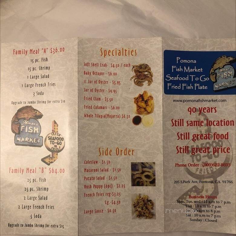 Pomona Fish Market - Pomona, CA menu_pic