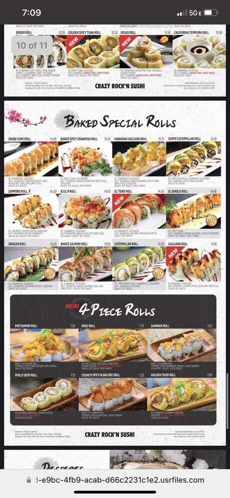 Crazy Rock'N Sushi - La Puente, CA menu_pic