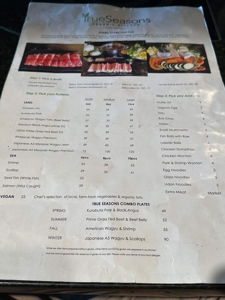True Seasons Organic Kitchen - Anaheim, CA menu_pic