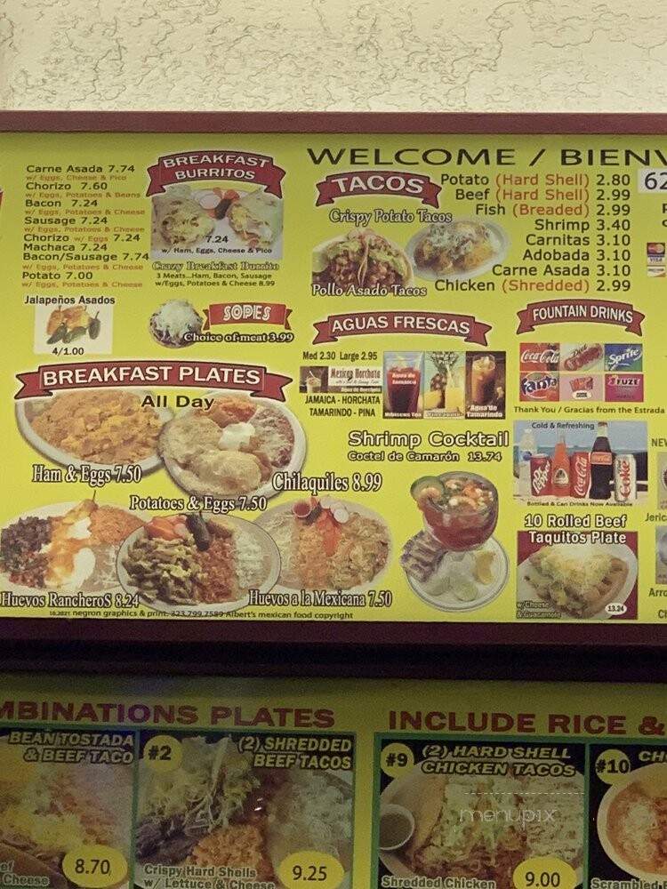 Alberto's Mexican Food - La Puente, CA menu_pic