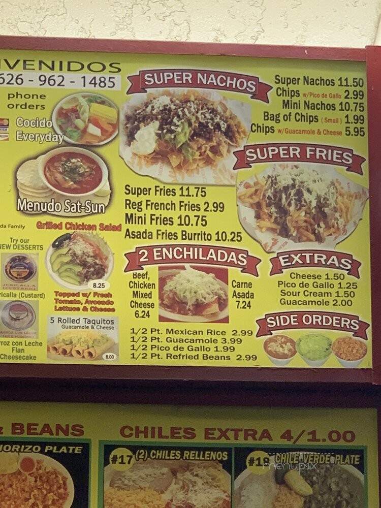 Alberto's Mexican Food - La Puente, CA menu_pic