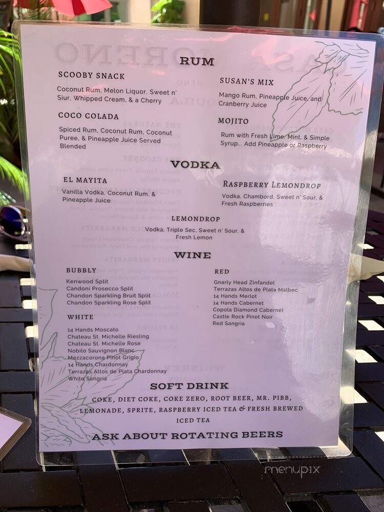 Casa Moreno - Claremont, CA menu_pic