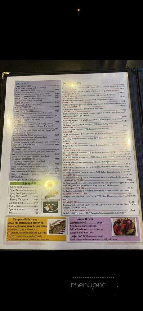 unisushi - Chula Vista, CA menu_pic