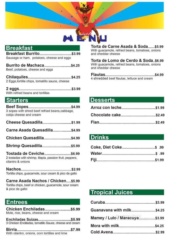 Sabor Food - Chula Vista, CA menu_pic