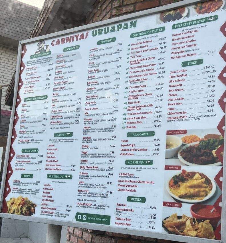 Carnitas Uruapan Mexican Food - La Mesa, CA menu_pic