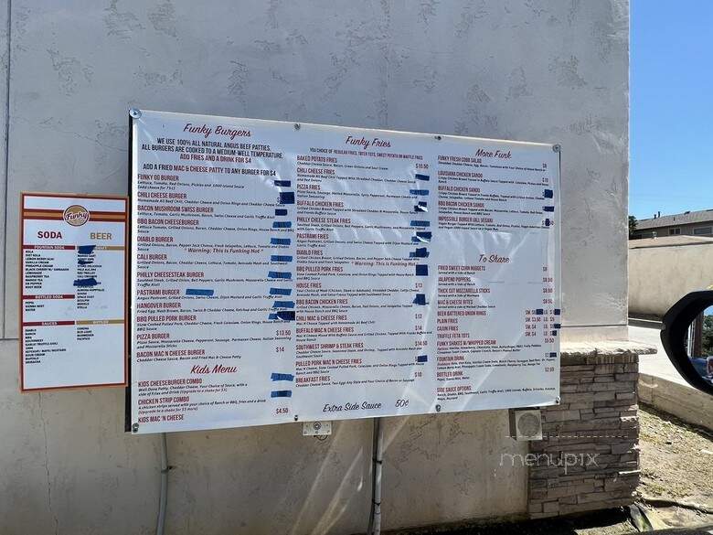 Funky Fries and Burgers - El Cajon, CA menu_pic