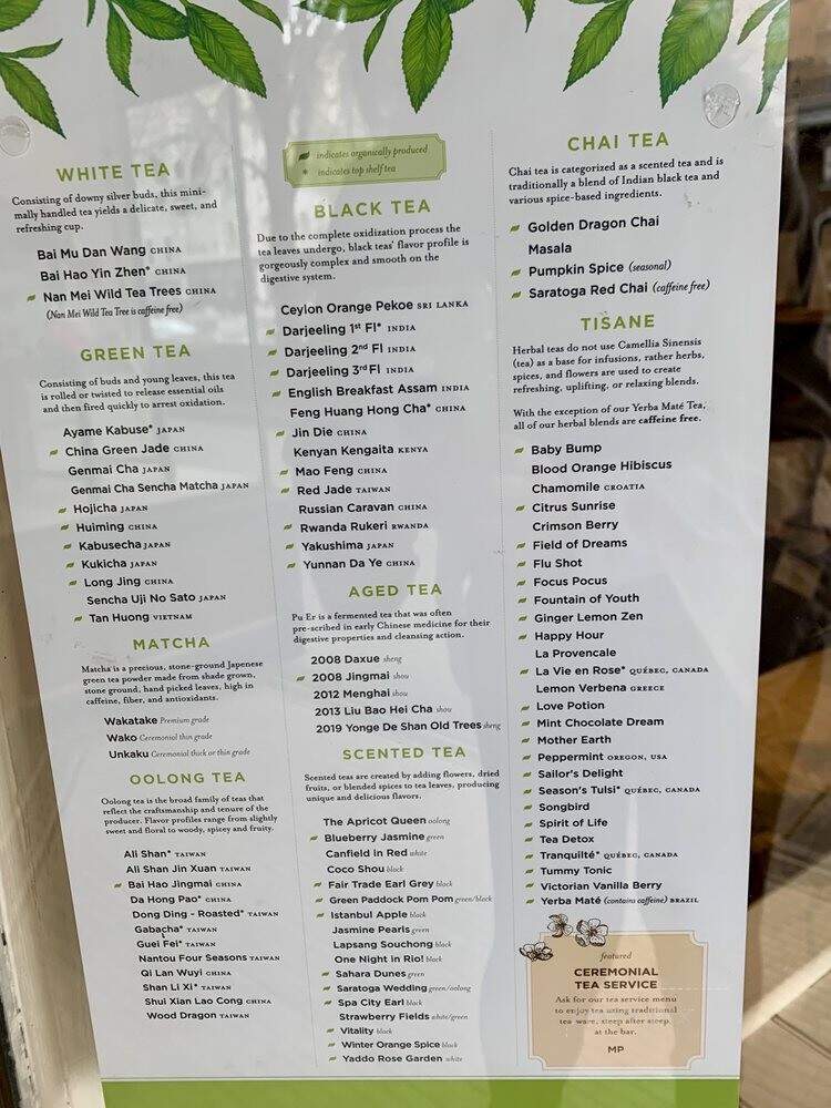 Saratoga Tea & Honey Co - Saratoga Springs, NY menu_pic