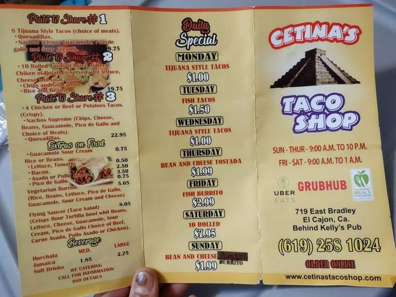 Jose Cetina - El Cajon, CA menu_pic