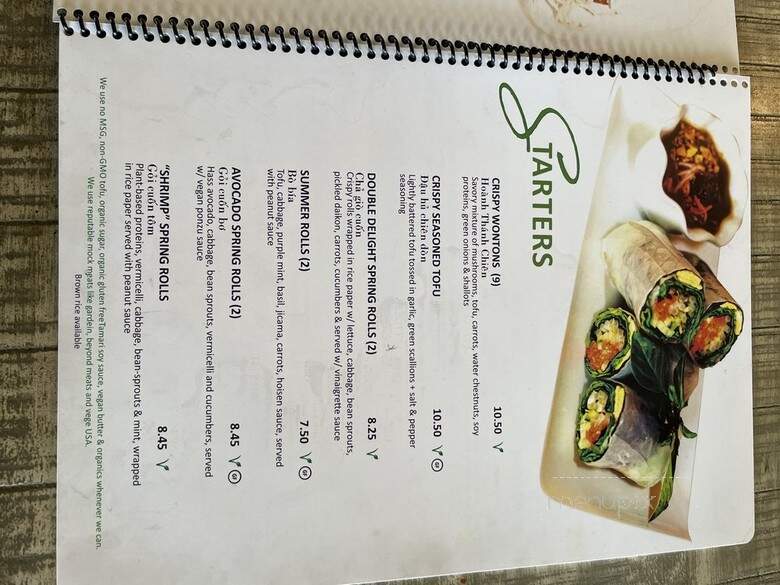The PurpleMint Vegetarian Bistro - San Diego, CA menu_pic