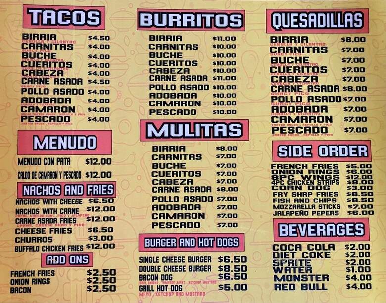 College Billiards - San Diego, CA menu_pic