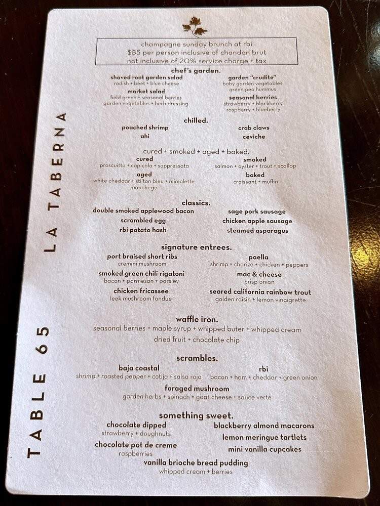 AVANT Restaurant - San Diego, CA menu_pic