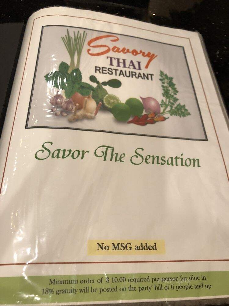 Savory Thai - Oceanside, CA menu_pic