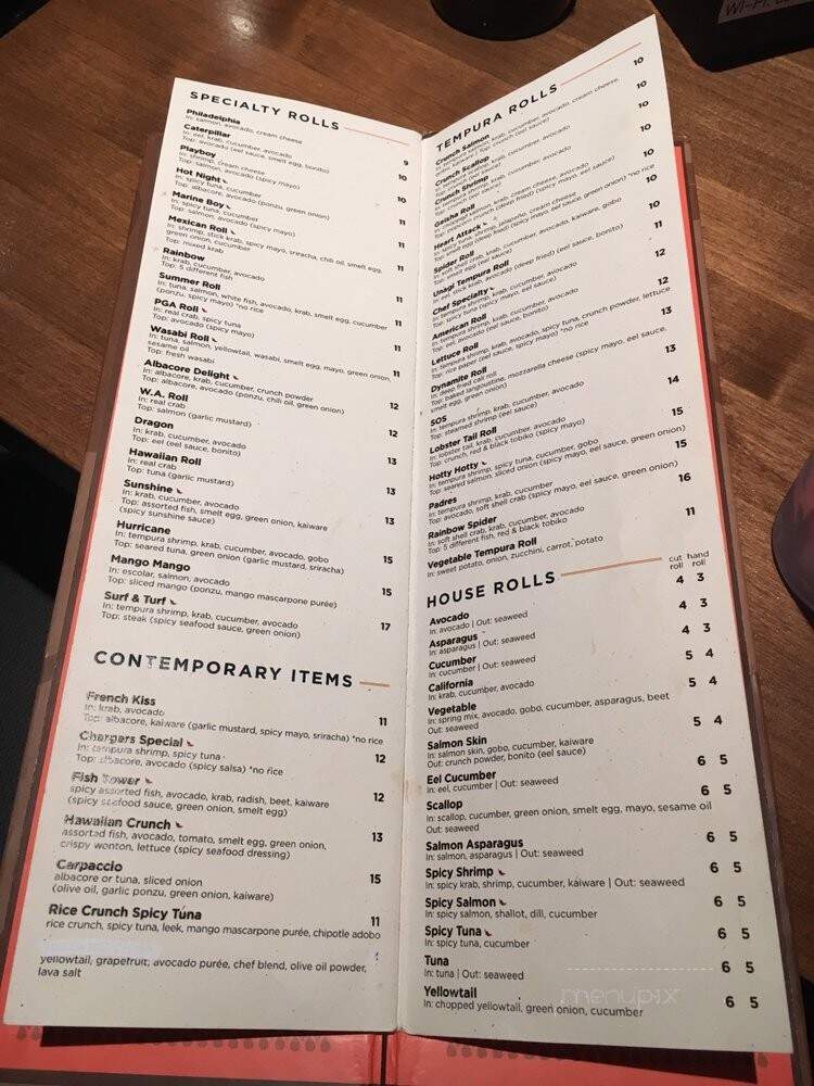 Big Bang Sushi - San Diego, CA menu_pic