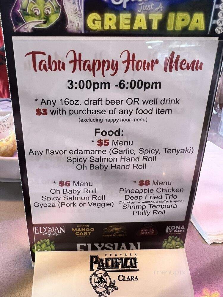 Tabu Sushi Bar & Grill - San Marcos, CA