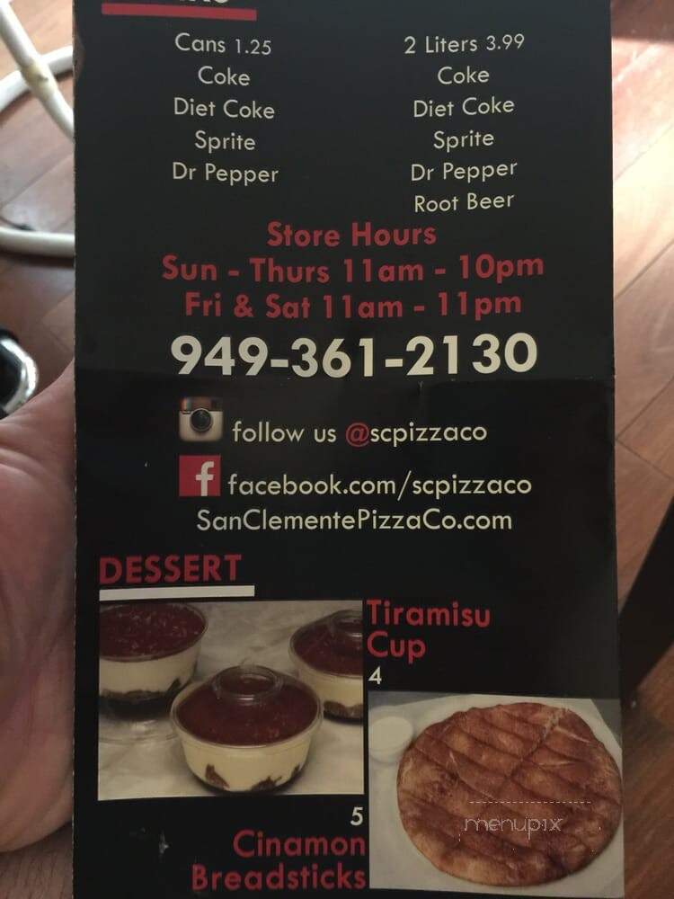 San Clemente Pizza Company - San Clemente, CA menu_pic