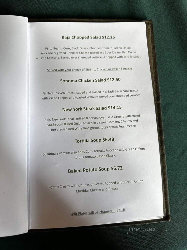 Susanna's - San Diego, CA menu_pic