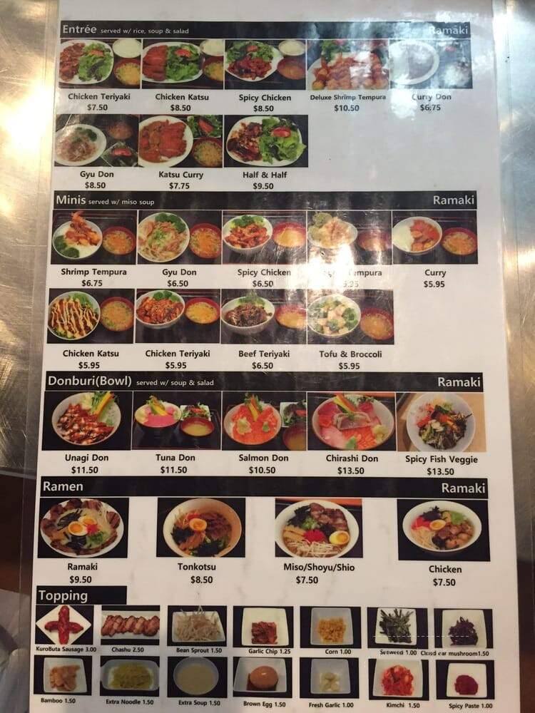 Ramaki - San Diego, CA menu_pic