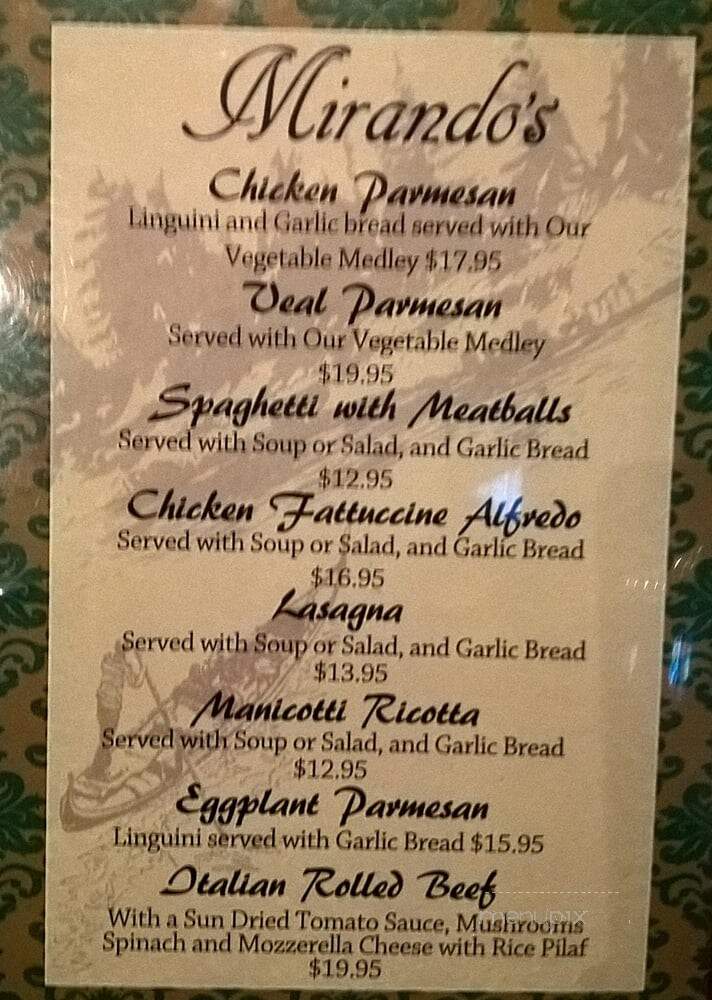 Mirando's Lakeside - Big Bear Lake, CA menu_pic