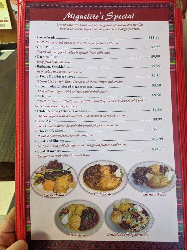 Miguelitos Family Restaurant - Adelanto, CA menu_pic