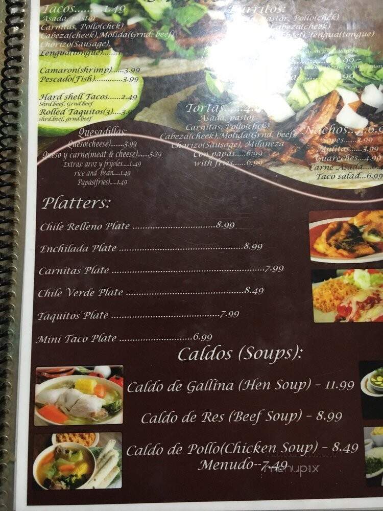 El Paraiso Salvadoreno - San Bernardino, CA menu_pic