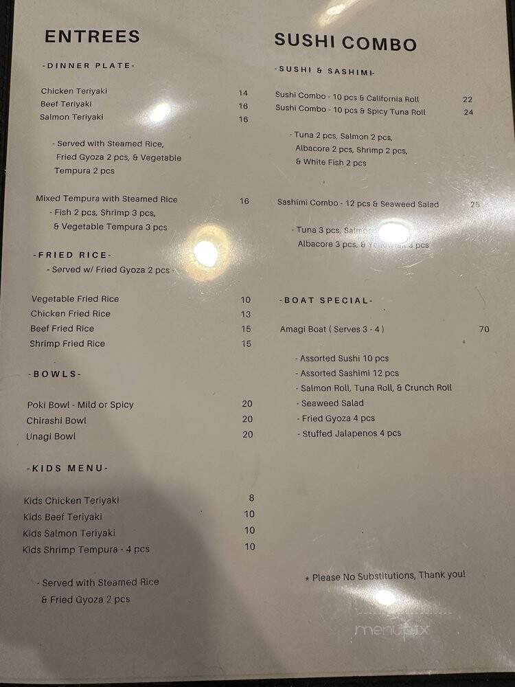 Amagi Sushi - Riverside, CA menu_pic