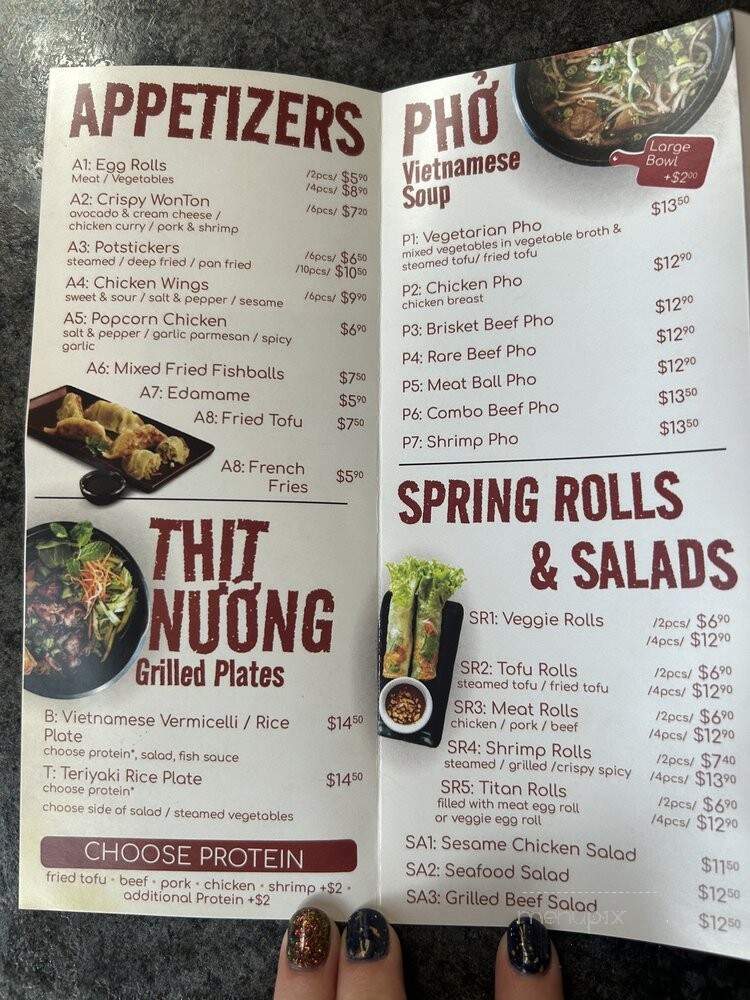 Titan's Pho Asian Bistro - San Juan Capistrano, CA menu_pic