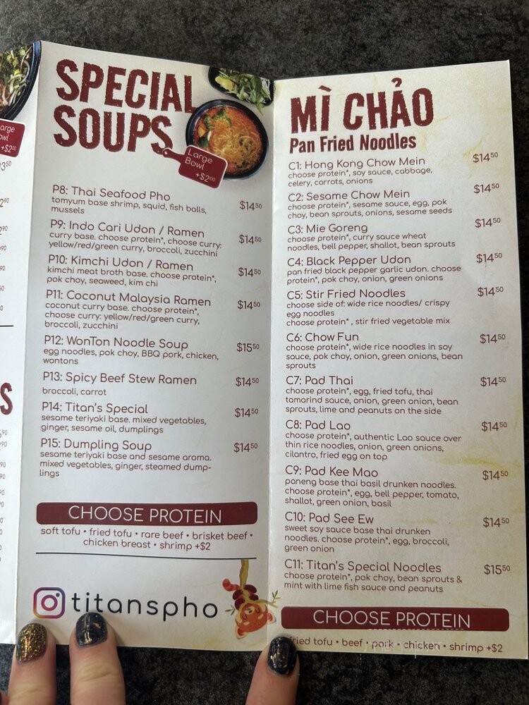 Titan's Pho Asian Bistro - San Juan Capistrano, CA menu_pic