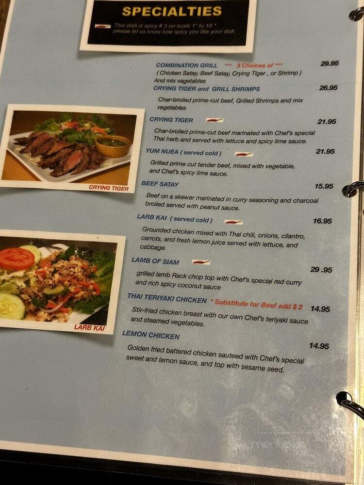 Thai Garden - Foothill Ranch, CA menu_pic