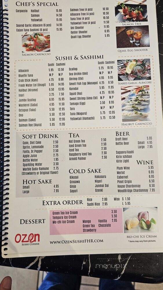 Ozen Sushi - Foothill Ranch, CA menu_pic