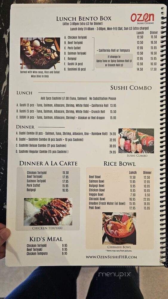 Ozen Sushi - Foothill Ranch, CA menu_pic