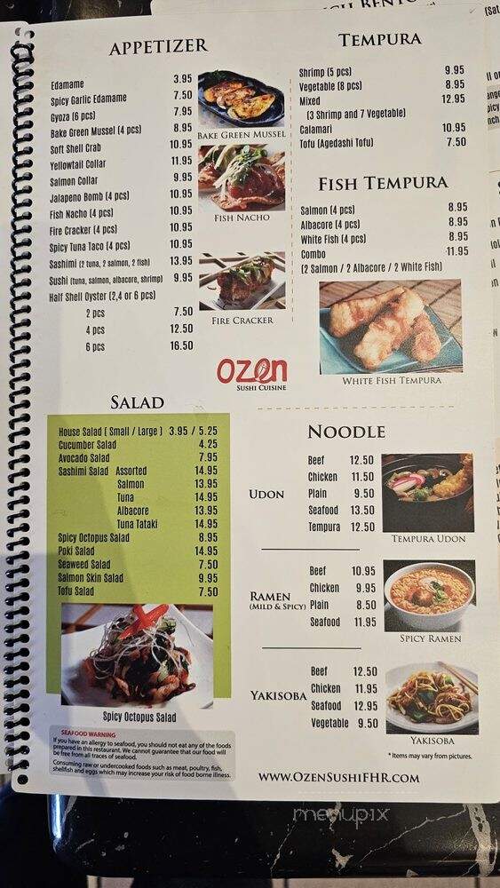 Ozen Sushi - Foothill Ranch, CA menu_pic