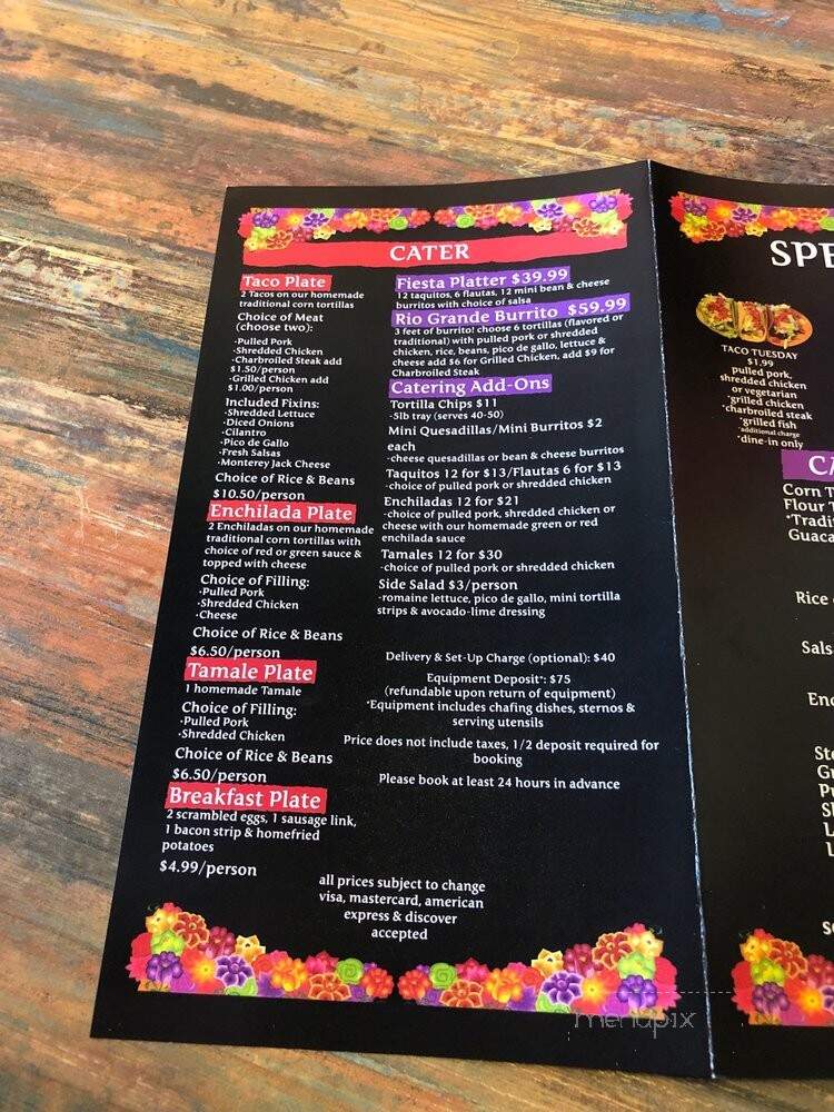 Cecilia's Tortilla Grill - Laguna Hills, CA menu_pic