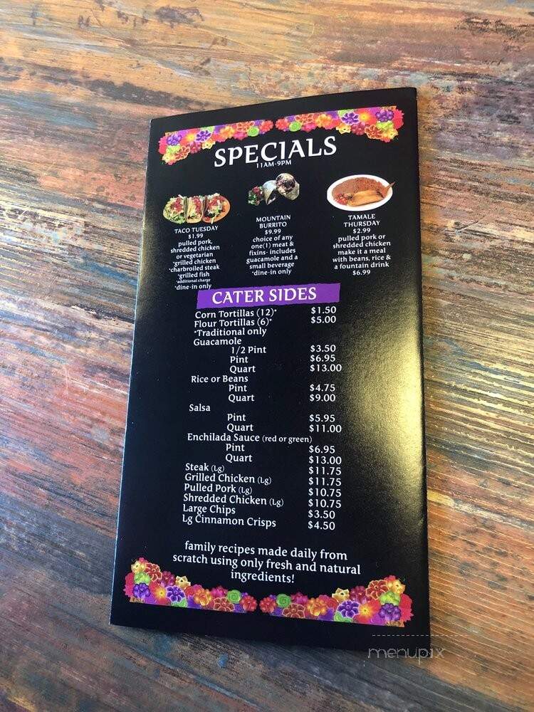 Cecilia's Tortilla Grill - Laguna Hills, CA menu_pic