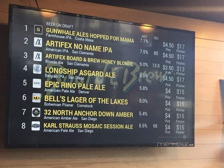Board & Brew - Laguna Niguel, CA menu_pic