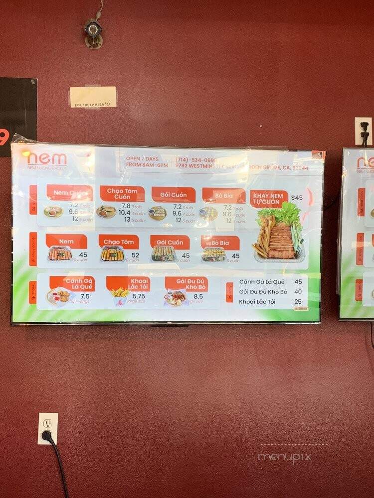 NEM - Garden Grove, CA menu_pic