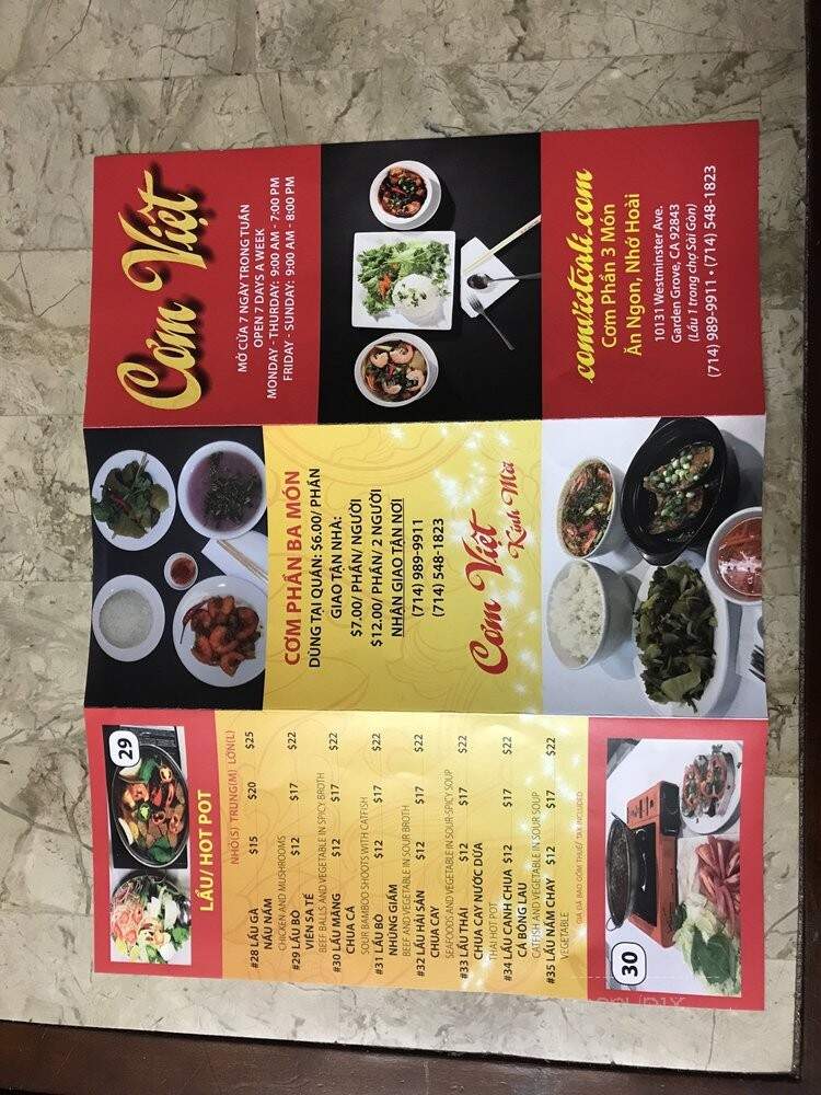 Com Viet - Garden Grove, CA menu_pic