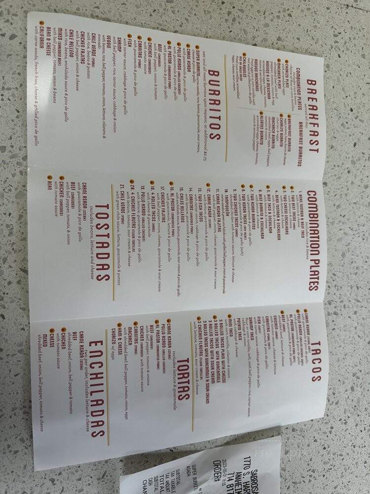 Sabrosada - Anaheim, CA menu_pic